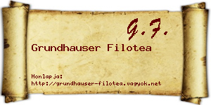 Grundhauser Filotea névjegykártya